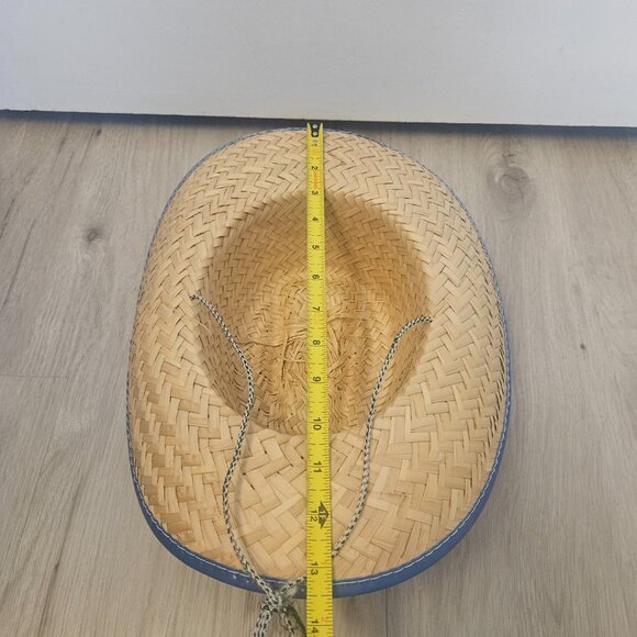 Halloween Unisex Straw Cowboy Hat with Sheriffs Badge - Picture 3 of 6